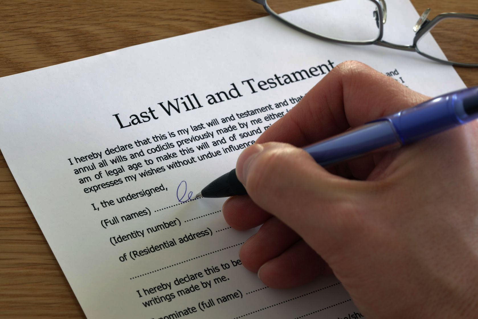 living trust and estate plan will sample image