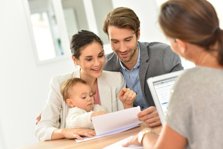 Young family working on estate plan